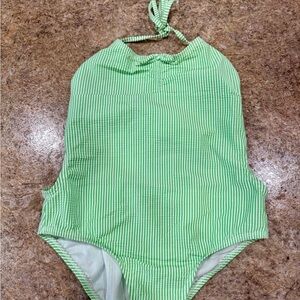 GAP Kids Green Striped One Piece Swimsuit
